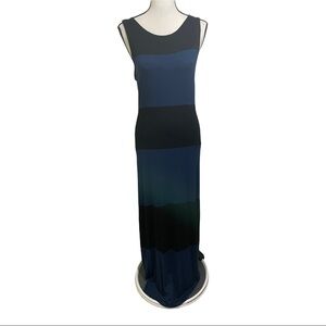 Bobeau maxi dress colorblocked sleeveless keyhole back. rayon blend. Size Small